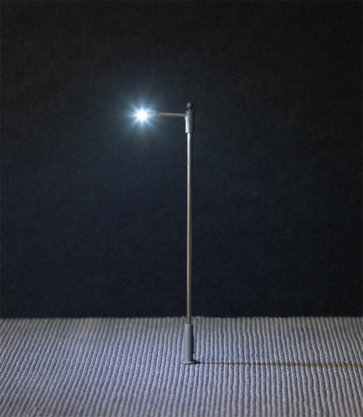 Faller 180102 LED-Straßenbeleuchtungen, Ansatzleuchte, kaltweiß, 3 Stück