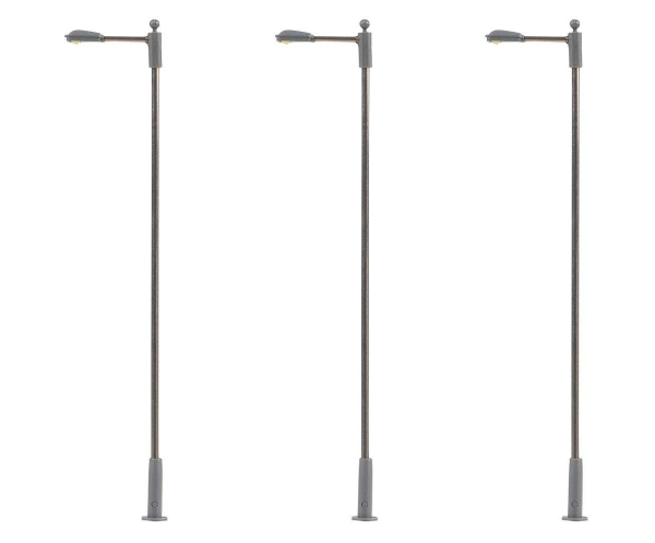 Faller 180102 LED-Straßenbeleuchtungen, Ansatzleuchte, kaltweiß, 3 Stück