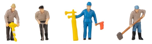 Faller 180238 Figuren-Set mit Mini-Sound-Effekt Gleisbauarbeiter & Tremolo