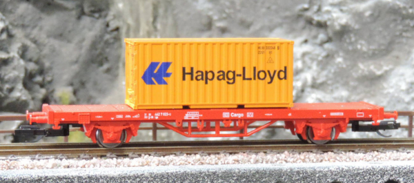 Tillig 17480 Containertragwagen Lgs der DB AG, beladen mit einem 20‘ Container