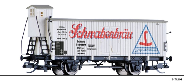 Tillig 17925 Kühlwagen „Schwabenbräu“, eingestellt bei der DRG