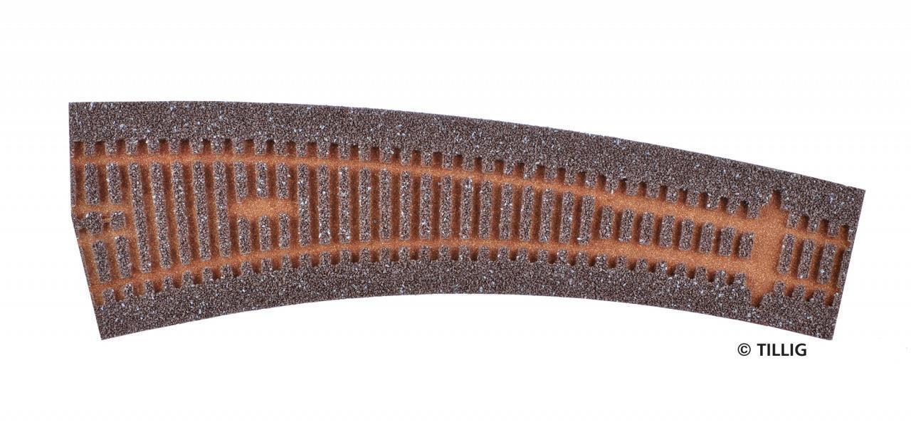 Tillig 86520 Gleisbettung Elitegleis dunkel (braun) - linke Innenbogenweiche 20,7?
