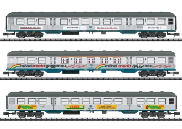 Minitrix 18213 Personenwagen-Set "Silberlinge mit Werbung"