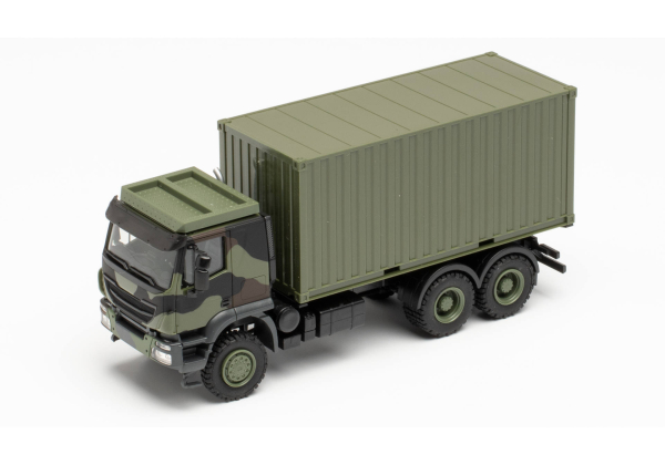 Herpa 746793 Iveco Trakker 6x6 mit 20 ft. Container Flecktarndesign "Bundeswehr"