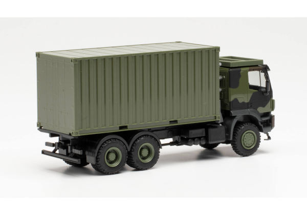 Herpa 746793 Iveco Trakker 6x6 mit 20 ft. Container Flecktarndesign "Bundeswehr"