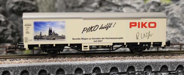 Piko 72217 Benefiz-Wagen Gedeckter Güterwagen "Unwetter-Katastrophe 2021"