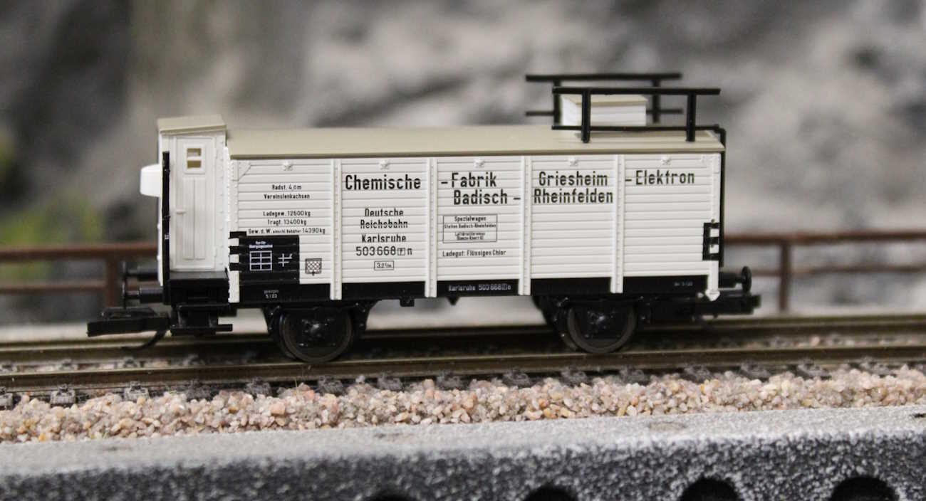 Tillig 95894 Flüssiggaswagen „Chem. Fabrik Griesheim-Elektron, Bad.-Rheinfelden“, eingestellt bei der DRG. Ep. II