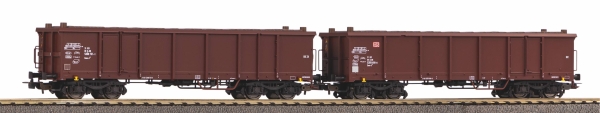 Piko  58235 2er Set Offener Güterwagen Eaos DB AG mit Holzladung