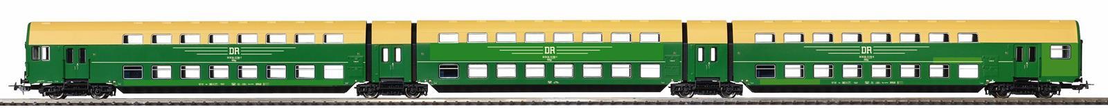 Piko  53123 Doppelstockwagen-Gliederzug DGBgq 3-teilig grün DR