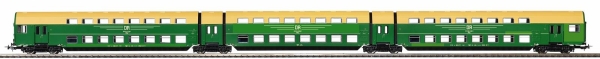 Piko  53123 Doppelstockwagen-Gliederzug DGBgq 3-teilig grün DR IV