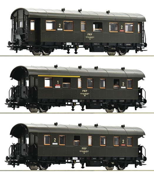 Roco 74019 3er Set PKP Personenwagen