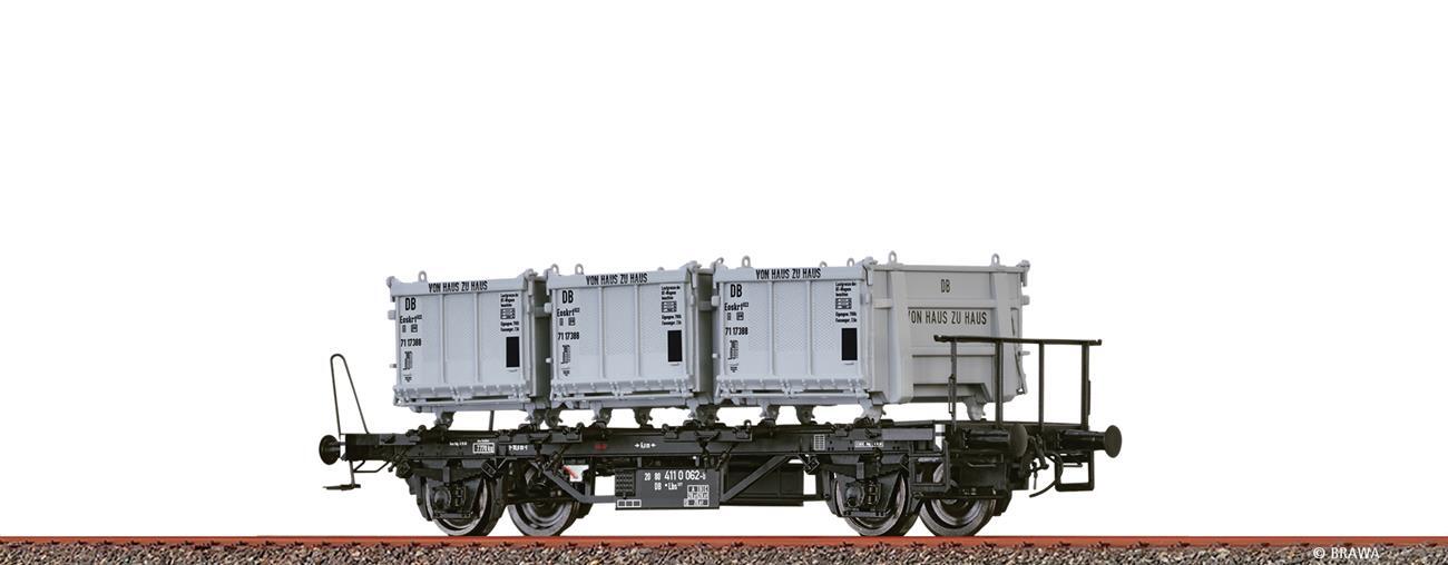 Brawa 50603 Behältertragwagen Lbs 577 der DB, mit Eoskrt 022 "Von Haus zu Haus"