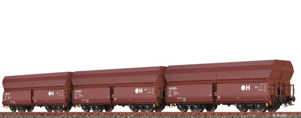 Brawa 50680 H0 3-teiliger Set Schüttgutwagen Fals 186 DB AG