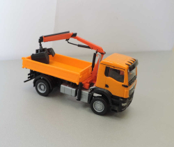 Herpa 314671 MAN TGS NN Dreiseitenkipper mit Ladekran und...