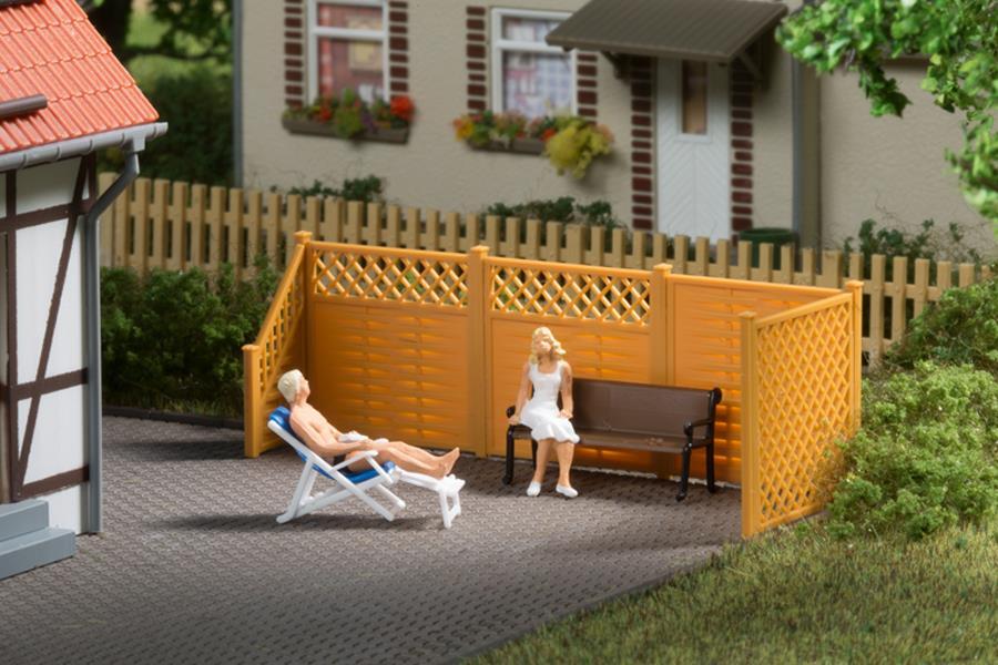 Auhagen 41648 Sichtschutzzaun mit Säulen