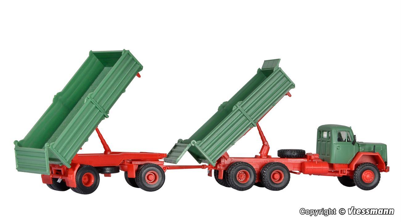 Kibri 14063 H0 MAGIRUS DEUTZ 230 D 26 AK mit Kippanhänger