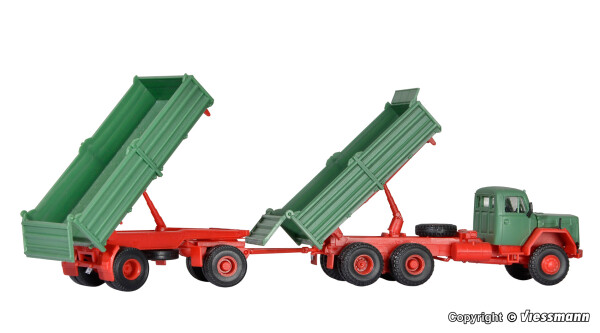 Kibri 14063 H0 MAGIRUS DEUTZ 230 D 26 AK mit Kippanhänger
