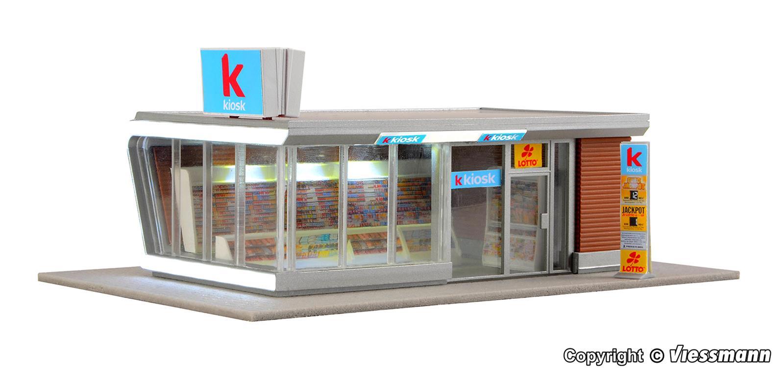 Kibri 39008 H0 Moderner Kiosk inkl. LED-Beleuchtung