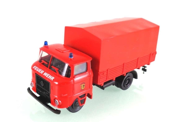 Modelltec SES FG000656 IFA W50L Gerätewagen der Feuerwehr Chemnitz, rote Plane