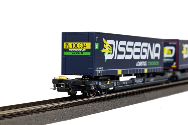 Piko 24600 Taschenwagen T3000e Wascosa mit 2 "Dissegna" Trailern SBB