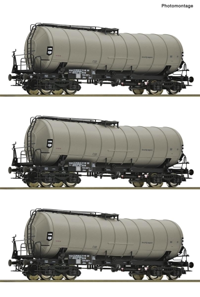 Roco 6600030 Wagenset mit drei Knickkesselwagen, Gattung ZZhs, DR