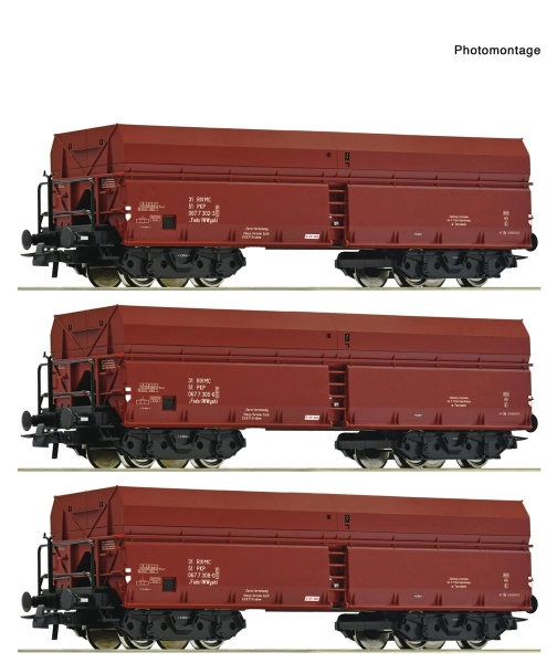 Roco 6600044 3-teiliger Set: Selbstentladewagen, PKP