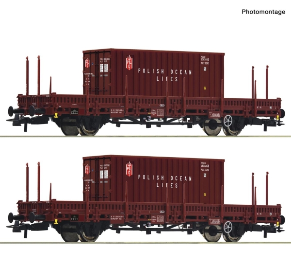 Roco 6600006 2-teiliger Set: Schwenkrungenwagen, PKP