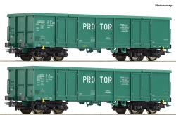 Roco 77032 2-teiliger Set: Offene Güterwagen, PROTOR