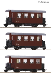 Roco 34103 3-teiliger Set: Schmalspur-Personenwagen...