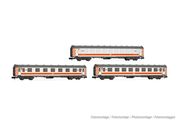 Arnold HN4454 RENFE 3-teiligSet Reisezugwg. 5000 weiss/rot Ep.V