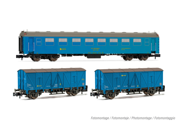 Arnold HN4457 RENFE 3-teiligTajo de Via,Wg,5000+2xJ3 blau, Ep.IV/V
