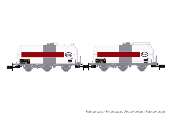 Arnold HN6610 SNCF, 2-teiliger Set 3achs.Kesselwagen Esso Ep.IV