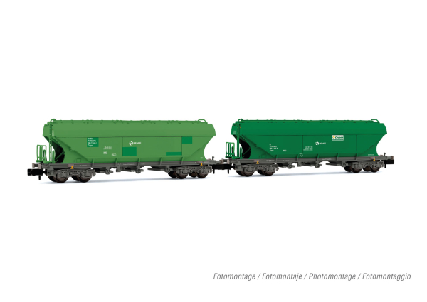 Arnold HN6624 RENFE, 2-teiliger Set Silowagen grün, Ep. V