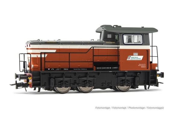Rivarossi HR2932S Mercitalia, Diesellok D 245, rot/grau, Epoche VI, Sd.