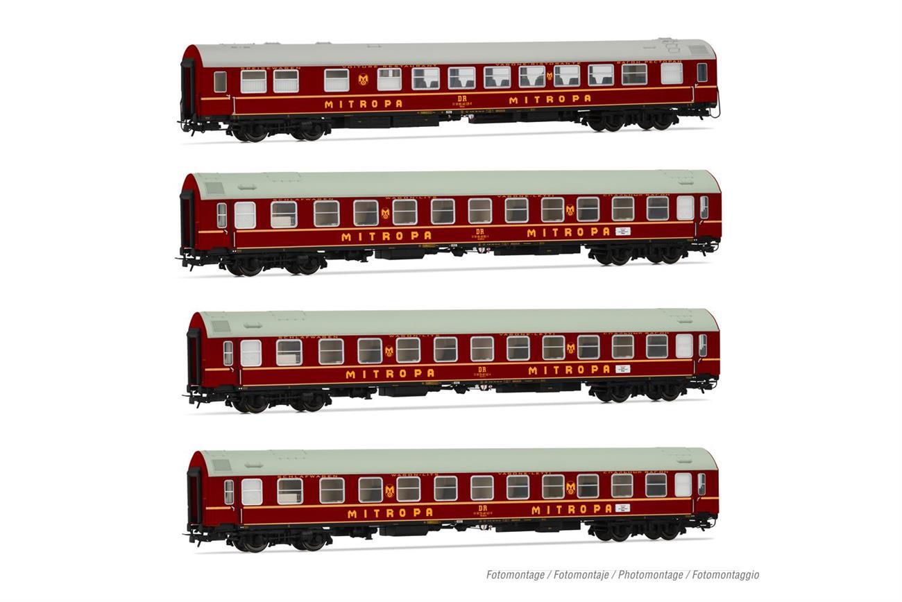 Rivarossi HR4379 4-teiliger Set Reisezugwagen „Tourex" der DR