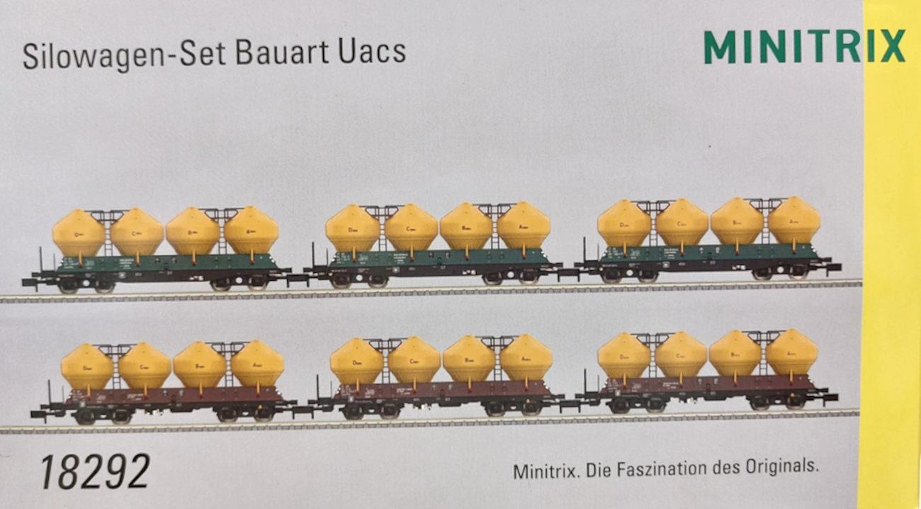 Minitrix 18292 6-teiliges Silowagen-Set Bauart Uacs CSD