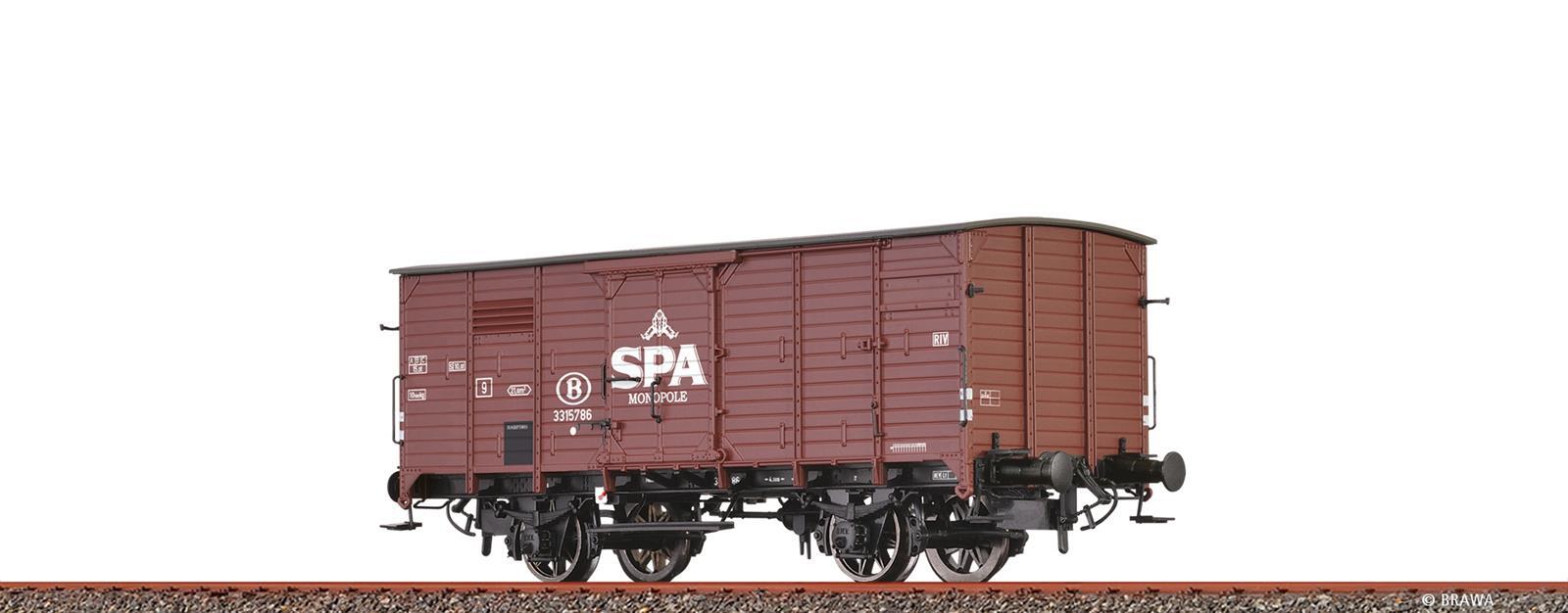 Brawa 49886 H0 Gedeckter Güterwagen G10 "Spa Monopole" SNCB