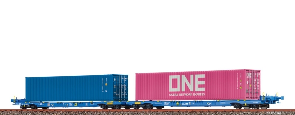 Brawa 48107 Containerwagen Sffggmrrss 36 VTG, beladen mit 40 ft-Containern "ONE"