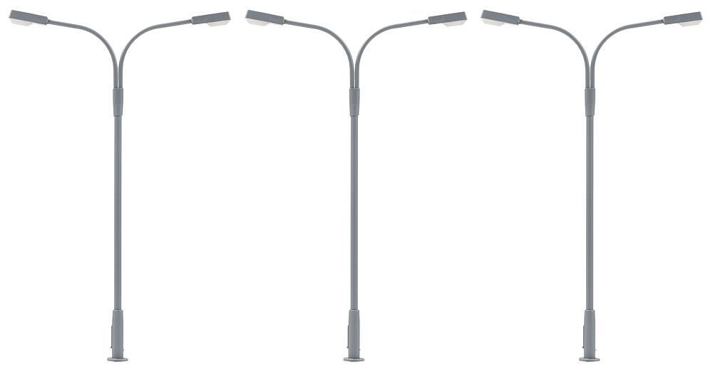 Faller 180120 LED-Kofferleuchte, zweiarmig, - 3 Stück