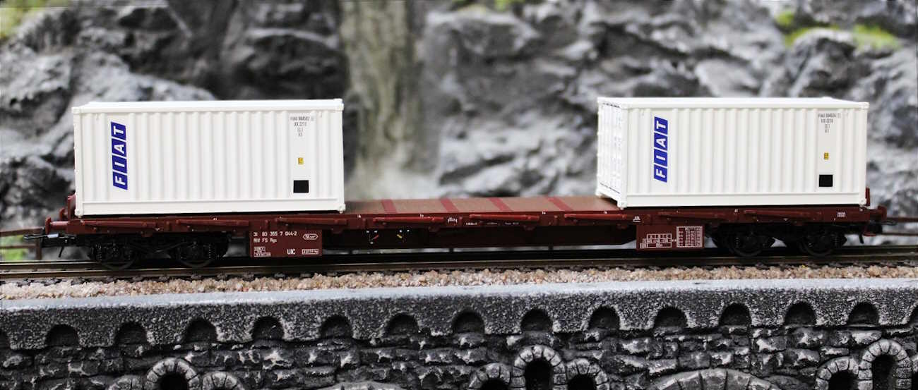 Rivarossi HR6523 Flachwagen Rgs, beladen mit 2 x 20 „Fiat" Container
