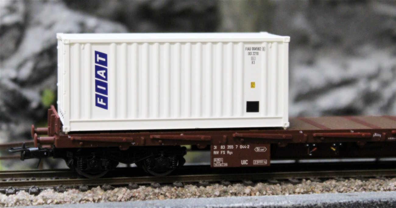 Rivarossi HR6523 Flachwagen Rgs, beladen mit 2 x 20 „Fiat" Container