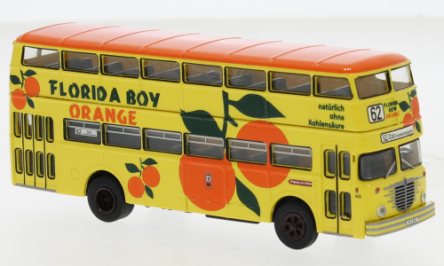 Brekina 61262 Büssing D2U Doppeldecker Pop-Bus 1960, BVG - Florida Boy Orange,