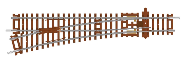 Hornby TT8008 Weiche links, 166 mm, 15°, Radius 631 mm