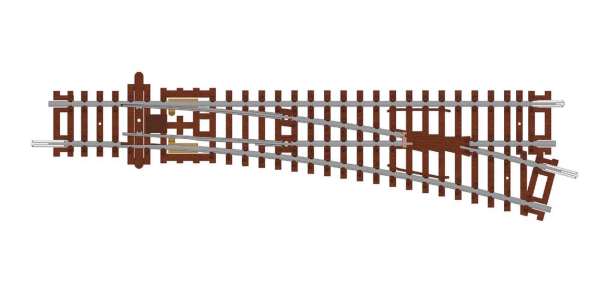 Hornby TT8009 Weiche rechts, 166 mm, 15°, Radius 631 mm