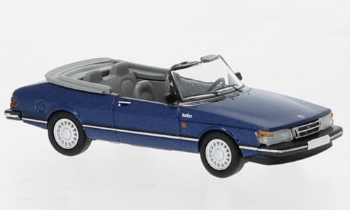 Brekina PCX870670 Saab 900 Cabriolet metallic dunkelblau, 1986,