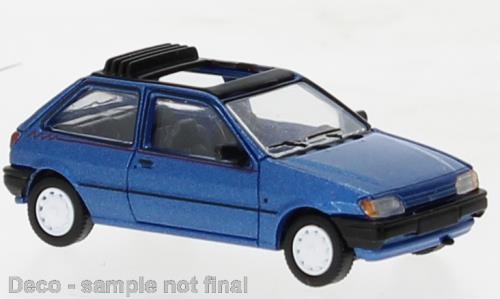 Brekina PCX870460 Ford Fiesta MK III Calypso Faltdach offen metallic blau, 1989,