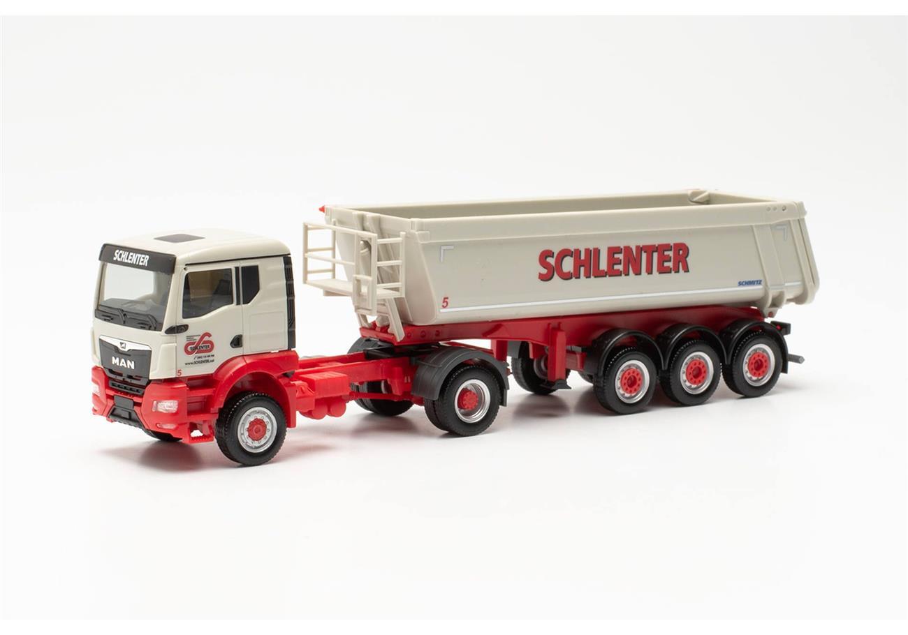 Herpa 316651 MAN TGS NN (4x4) Schmitz Rundmulden-Sattelzug "Schlenter Aachen" (Nordrhein-Westfalen/Aachen)