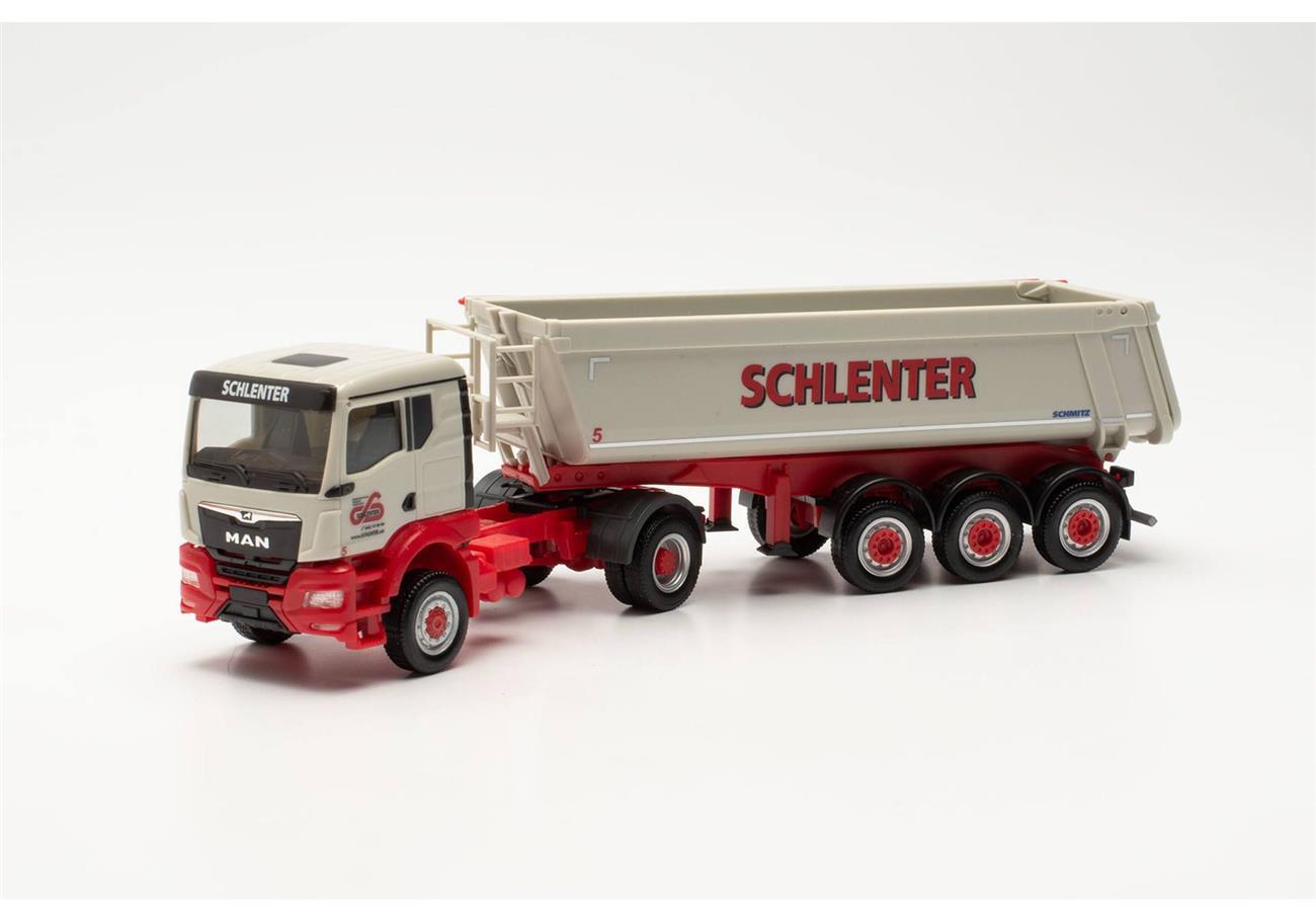 Herpa 316651 MAN TGS NN (4x4) Schmitz Rundmulden-Sattelzug "Schlenter Aachen" (Nordrhein-Westfalen/Aachen)