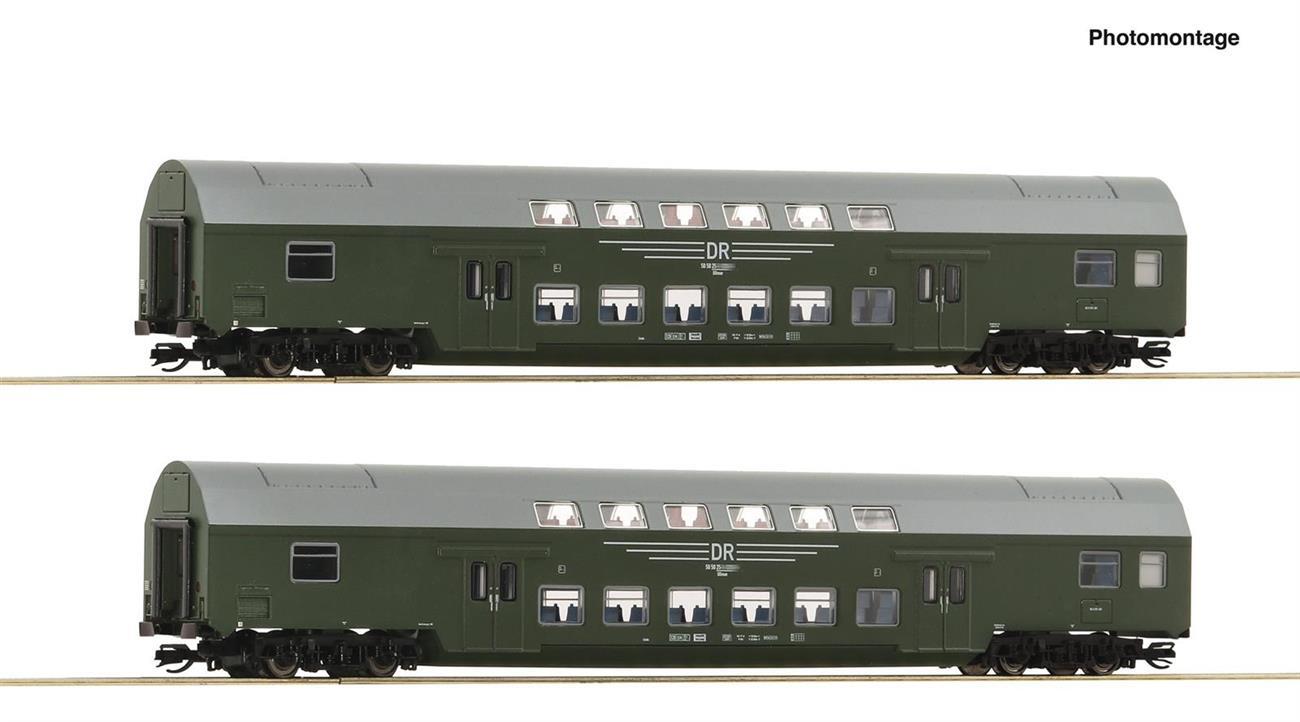 Roco 6280007 2-teiliger Set 2: Doppelstockwagen, DR