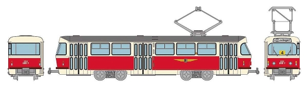 TOMYTEC 977814 Tram-System, Dresdner Straßenbahn, Typ Tatra T4-B4